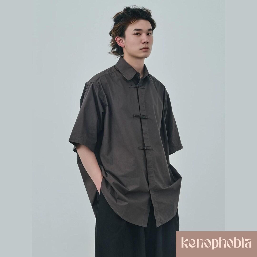 asian dress shirt SHUNSUI Men's Chinese Clothing Tang Suit Short Sleeve Shirt for Men Fitted Formal Dress Short Sleeve Romper Summer Blouse Shirt Short Sleeve Men Pack