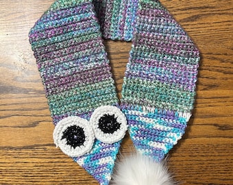 Crochet Worm on a String Scarf, Meadow variant