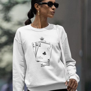 Sweat-shirt poker premium, T-shirt design cartes, Collection Reine et Roi, Style moderne, Vêtements tendance, Collection Hettore, Cadeau pour ami