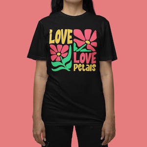 Love Petals T-Shirts, Classic T-Shirt, Unisex T-Shirts, Premium T-Shirt, Unique Gift for Nature Lovers, Beautiful Flower Printed T-Shirt