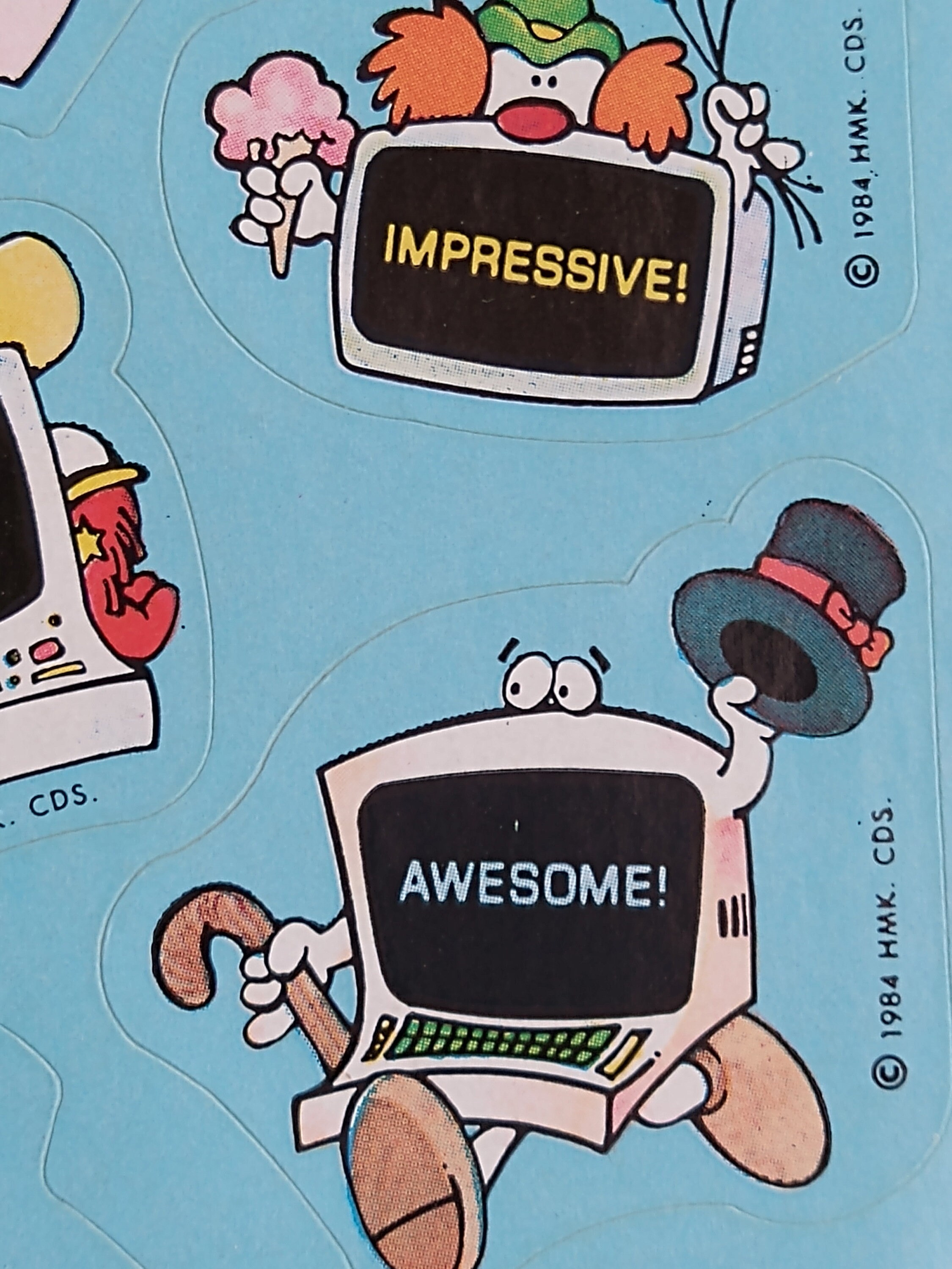 1980s COMPUTER Stickers : TWO Sheets of Vintage Stickers / Retro School ...