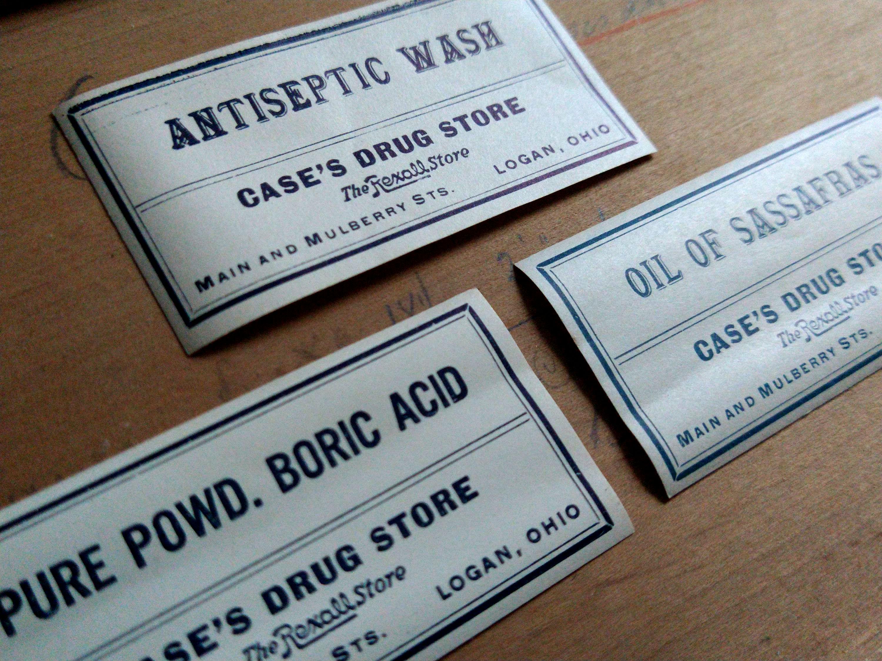 20pc AUTHENTIC Vintage Pharmacy Labels : CHOICE Antiseptic Wash
