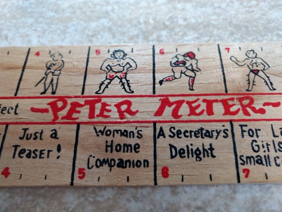 Vintage PETER METER Novelty Risque Wooden Ruler / new old | Etsy