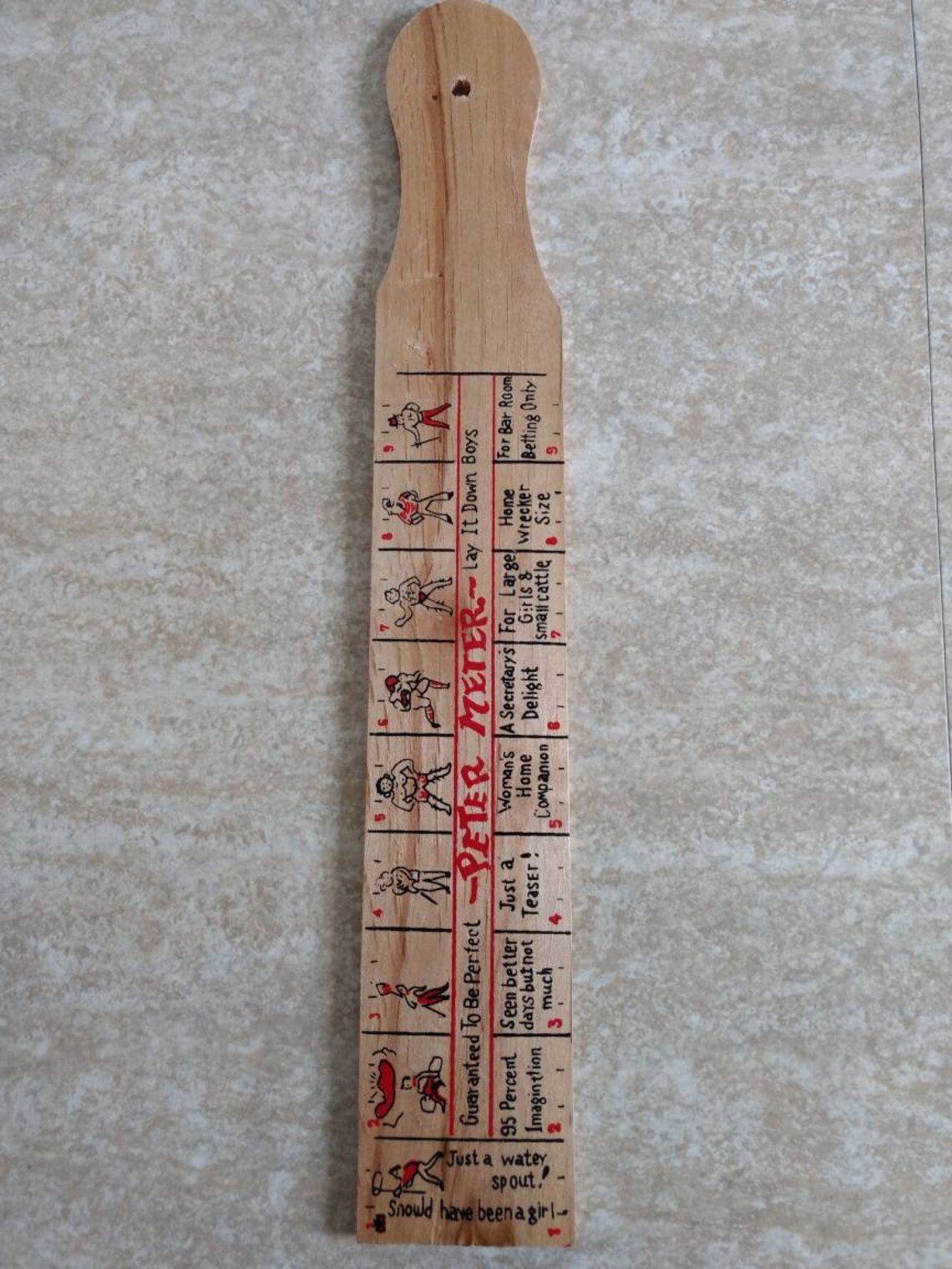 Vintage PETER METER Novelty Risque Wooden Ruler / new old | Etsy