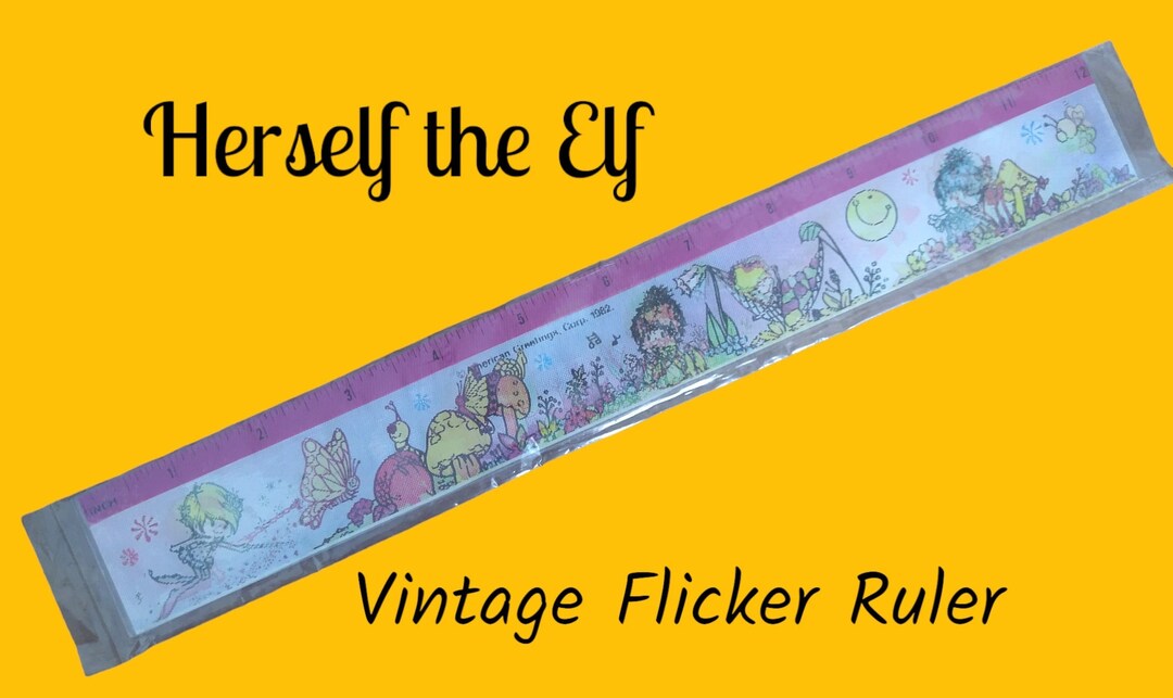 1pc HERSELF the ELF Vintage 1980s Flicker Lenticular 12 Plastic Ruler ...
