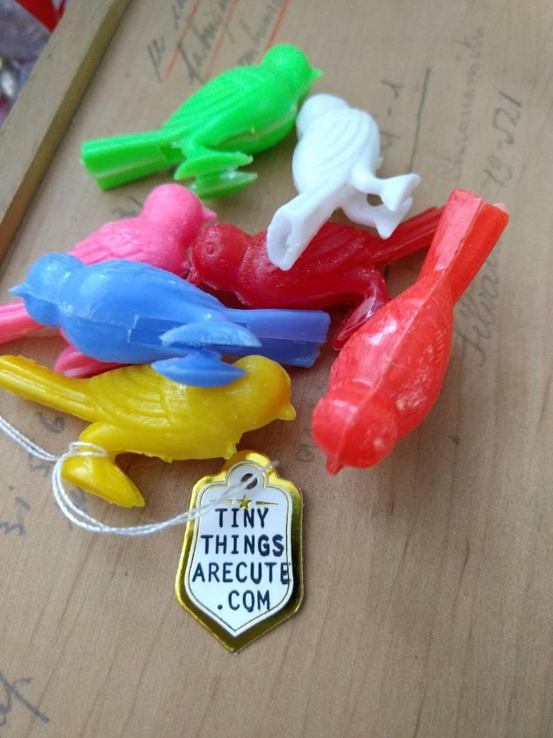 3pc Vintage Little Colorful Plastic Bird Whistles / New Old Etsy