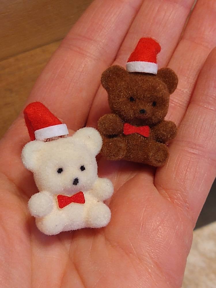 CHOICE of COLOR / 1pc Vintage 1980s Flocked Mini Teddy Bear