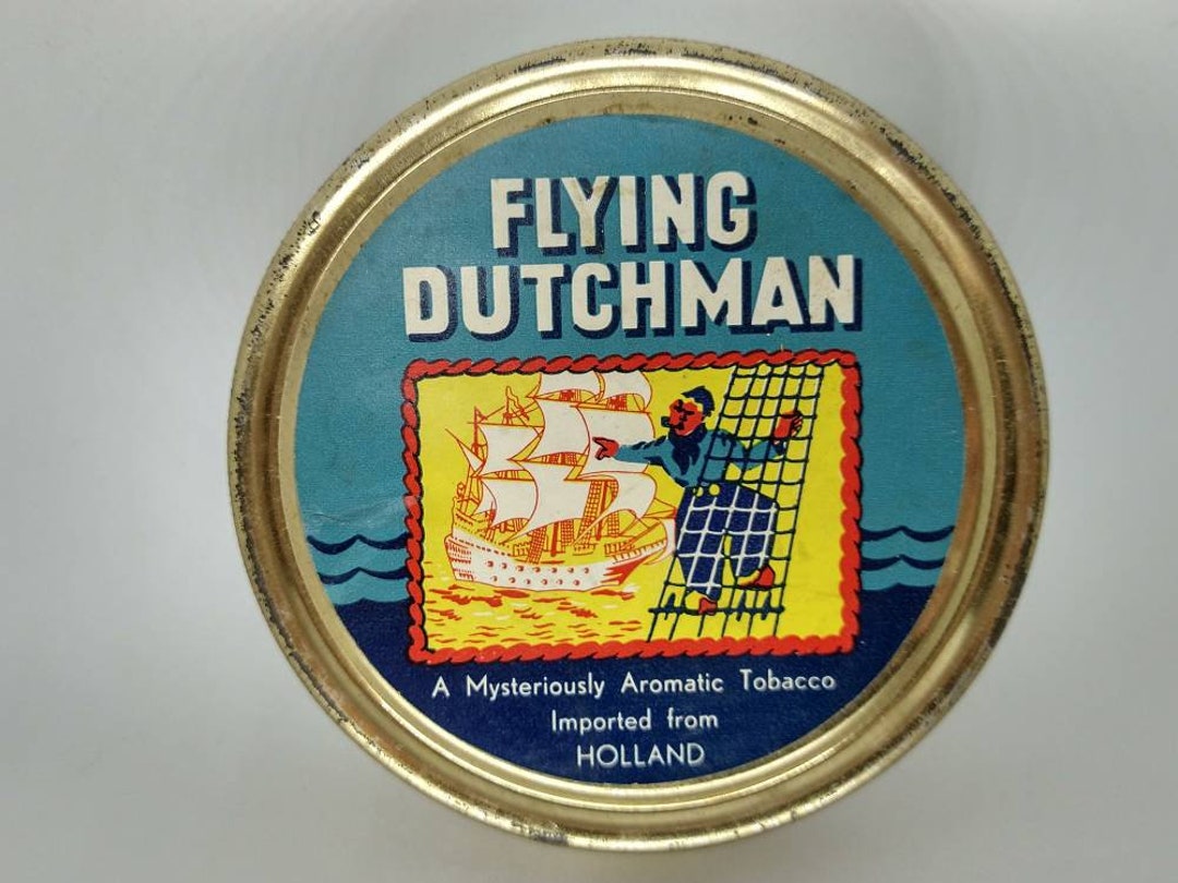 FLYING DUTCHMAN Vintage Tobacco Tin / Paper Label / Holland