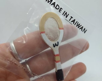 2pc Vintage Wood Miniature Tennis Racquet / mini racket / dollhouse miniatures / made in Taiwan