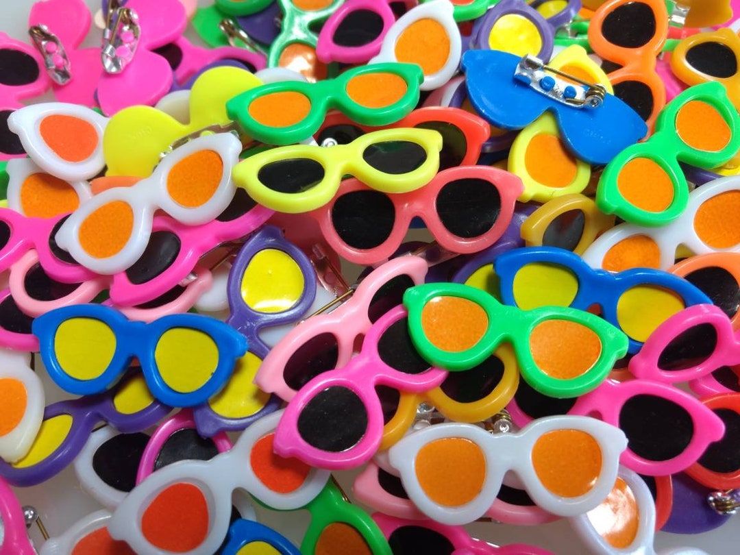 3pc Vintage Mini Sunglasses Pins / Plastic Brooch / New Old Etsy