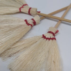 3pc Flat Broom 4&quot; Miniatures / witch broomstick, Halloween, dollhouse