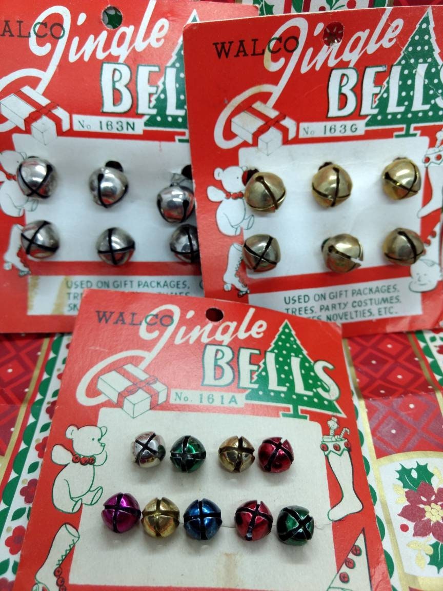 WALCO Jingle Bells Small Gold-Colored Metal Jingle Bells Set Of 9 - Ruby  Lane
