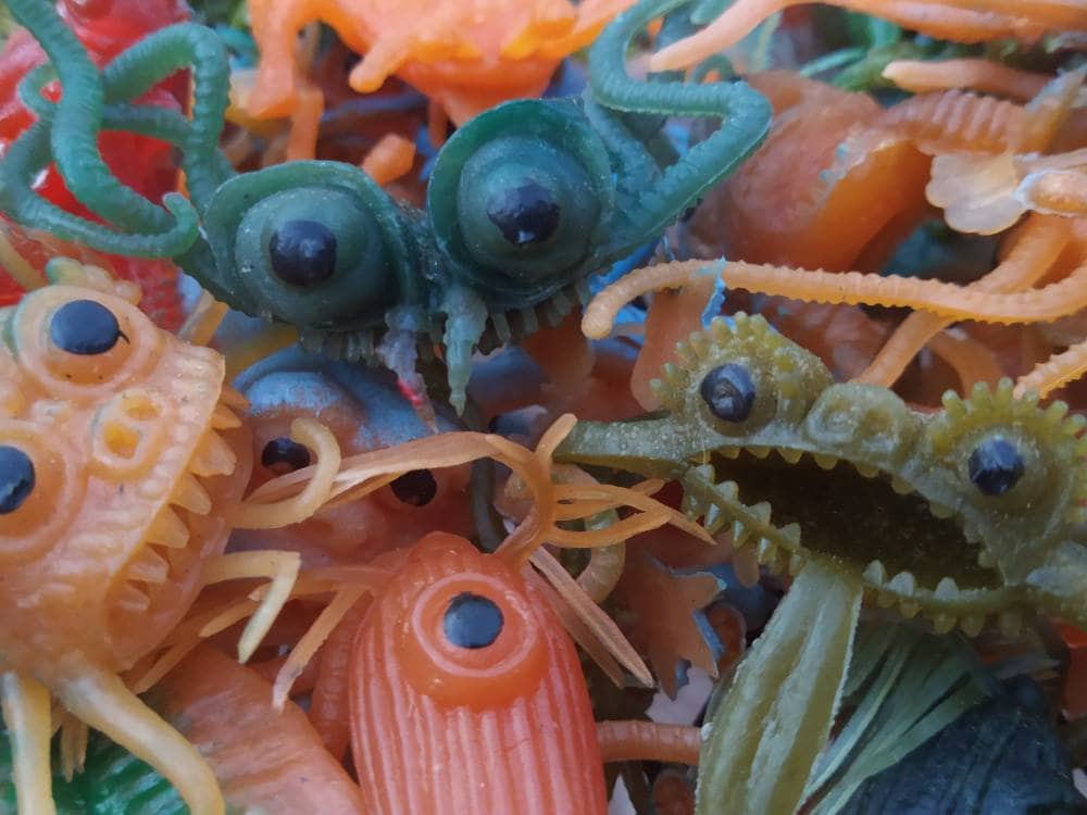 MYSTERY PACK 3pc or 6pc Vintage Jiggly Tentacle Monsters / Oilies