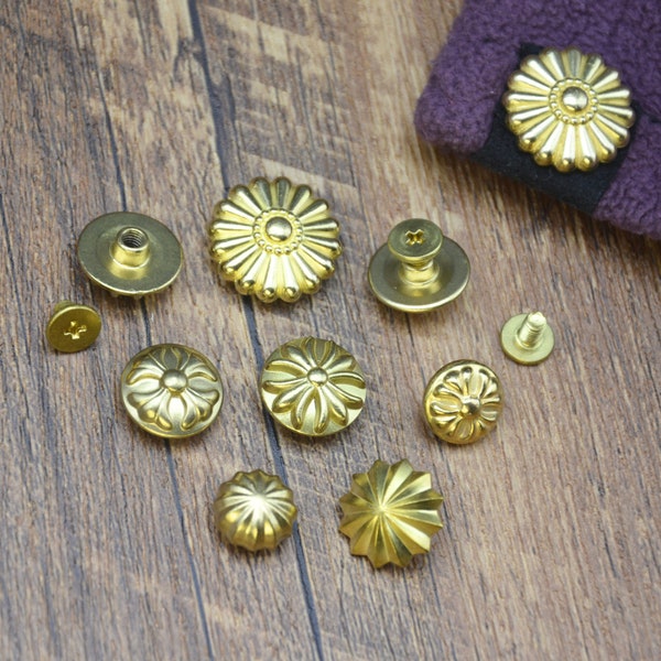 High Quality Brass Chicago Screw Leather Craft Decoration Cloth Button Bag Purse Belt Screw Hardware Accessories 11mm 13mm 14mm 17mm