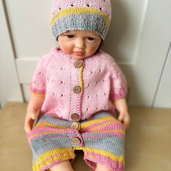 Newborn Set, Hand Knitted Baby Set, Hand Knitted Rompers, Newborn Photography Props Set, Newborn Girl Outfit