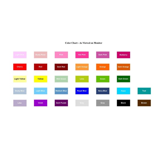 Wedding Color Chart