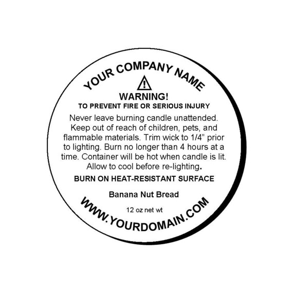 96 x Candle Warning Labels Burning Safety Stickers 45mm