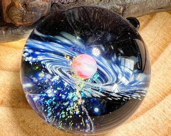 Space Pendant | Universe Pendant | Opal Galaxy Pendant Necklace | Blown Glass Pendant | Night Sky Galaxy Necklace | Anniversary Gifts