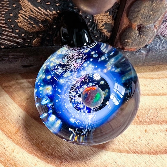 Glass Pendant Galaxy Necklace Space Glass Pendant Space