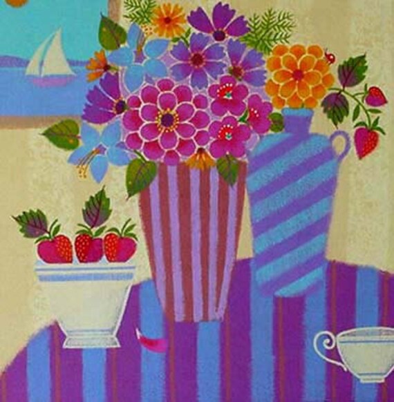 Items similar to Painting Original Acrylic Floral on Etsy