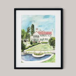 Crane Cottage Art Print.  Jekyll Island, Georgia Artwork. Watercolor Print. Coastal Art.