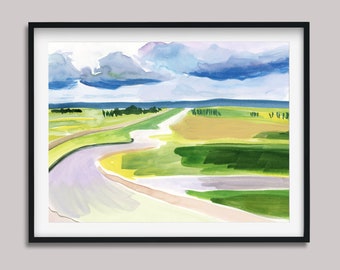 Impression giclée d'art du Mont Saint-Michel, paysage de Bretagne