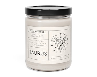 Taurus Zodiac Scented Soy Candle, 9oz