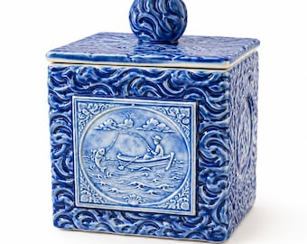 Fishing Keepsake Box – Handmade Stoneware Gift for Dad, Son, Husband or Grandpa