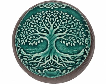 Tree of Life Ceramic Meditation Rattle, Handmade Shaker for Sound Healing and Spiritual Practice