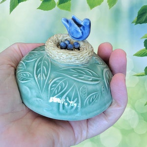 Handmade Blue Bird Meditation Rattle