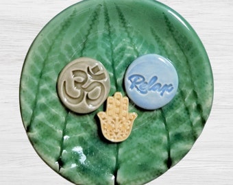 Fern Dish with Inspirational Word Stones