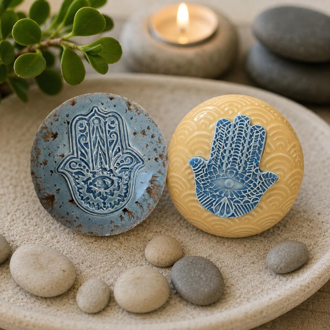 Healing Rattles Hamsa Hand Meditation Rattles - Unique Style Choices - Ceramic Sound ...