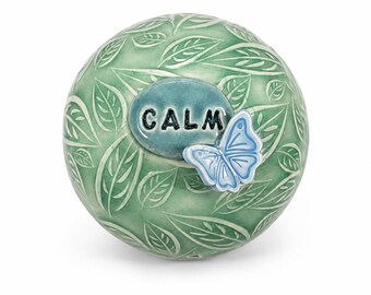 Ceramic Butterfly Meditation Rattle | Shaman Sound Healing Instrument for Yoga & Energy Work