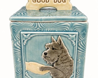 Good Dog Handmade Ceramic Keepsake Box, Small Treat Jar or Pet Memorial Urn