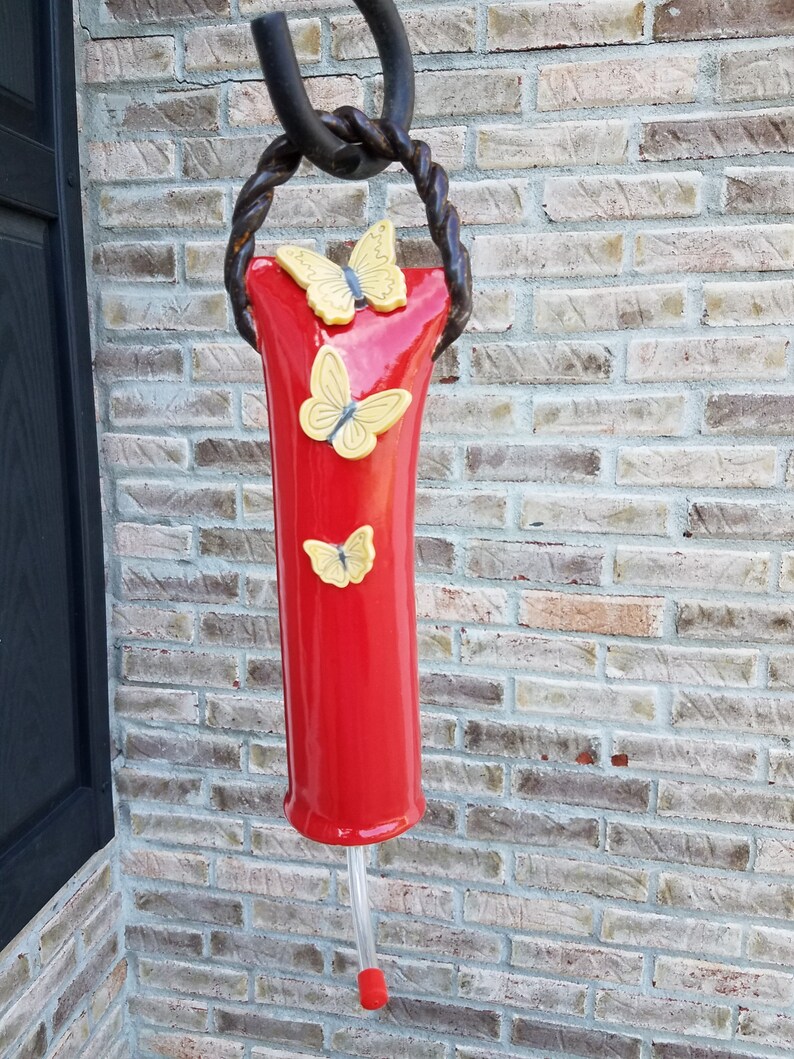 Ceramic Hummingbird Feeder Bird Feeder Stoneware Hanging Etsy