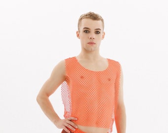 Sheer Mesh Top, Mens Rave Outfit, Sheer Tank Top, Sleeveless Music Festival Shirt, Gay Mesh Top, Mesh Tank Top, Men Festival Shirt