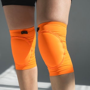 Orange Dance Knee Pads, Pole Dance Knee Pads, Twerk Orange Knee Pads, Stripper Knee Pads, Knee Protection, Dancing Knee Pads, Raver Chic