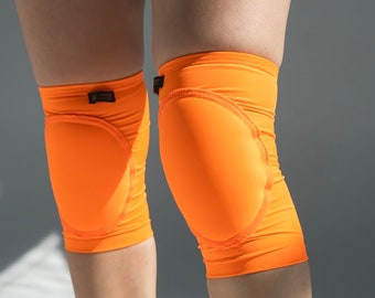Orange Dance Knee Pads, Pole Dance Knee Pads, Twerk Orange Knee Pads, Stripper Knee Pads, Knee Protection, Dancing Knee Pads, Raver Chic