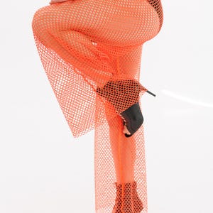 Orange See Through Fishnet Pants for Mens, Sexy Sheer Mesh Pants, Mens Fishnet Pants, Rave wear, Stretch Pants, See Through Pants