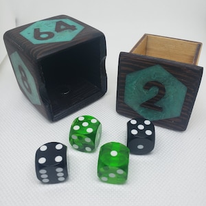 Backgammon Doubling Cube Dice Box with Precision Dice
