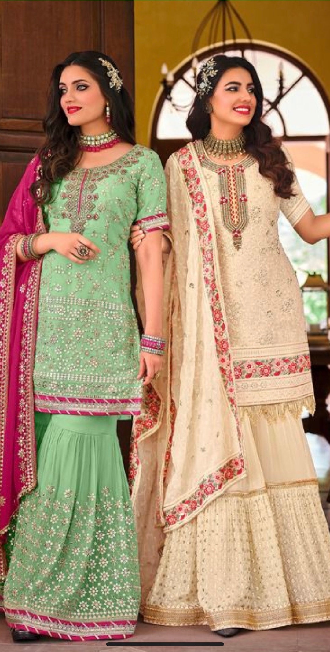 Girls heavy sharara suit main image 0
