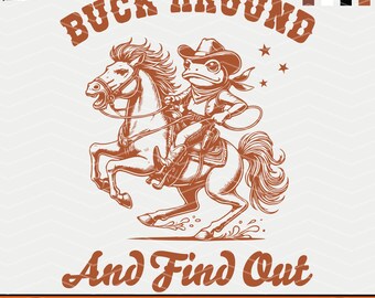 Rana vaquera SVG PNG: Diseño de rodeo occidental (descarga digital)
