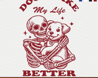 Honden maken mijn leven beter SVG: retro hondenliefhebber ontwerp (png-bestand)