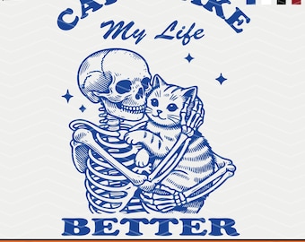 Cats Make My Life Better SVG: Retro Cat Lover Design (PNG File)
