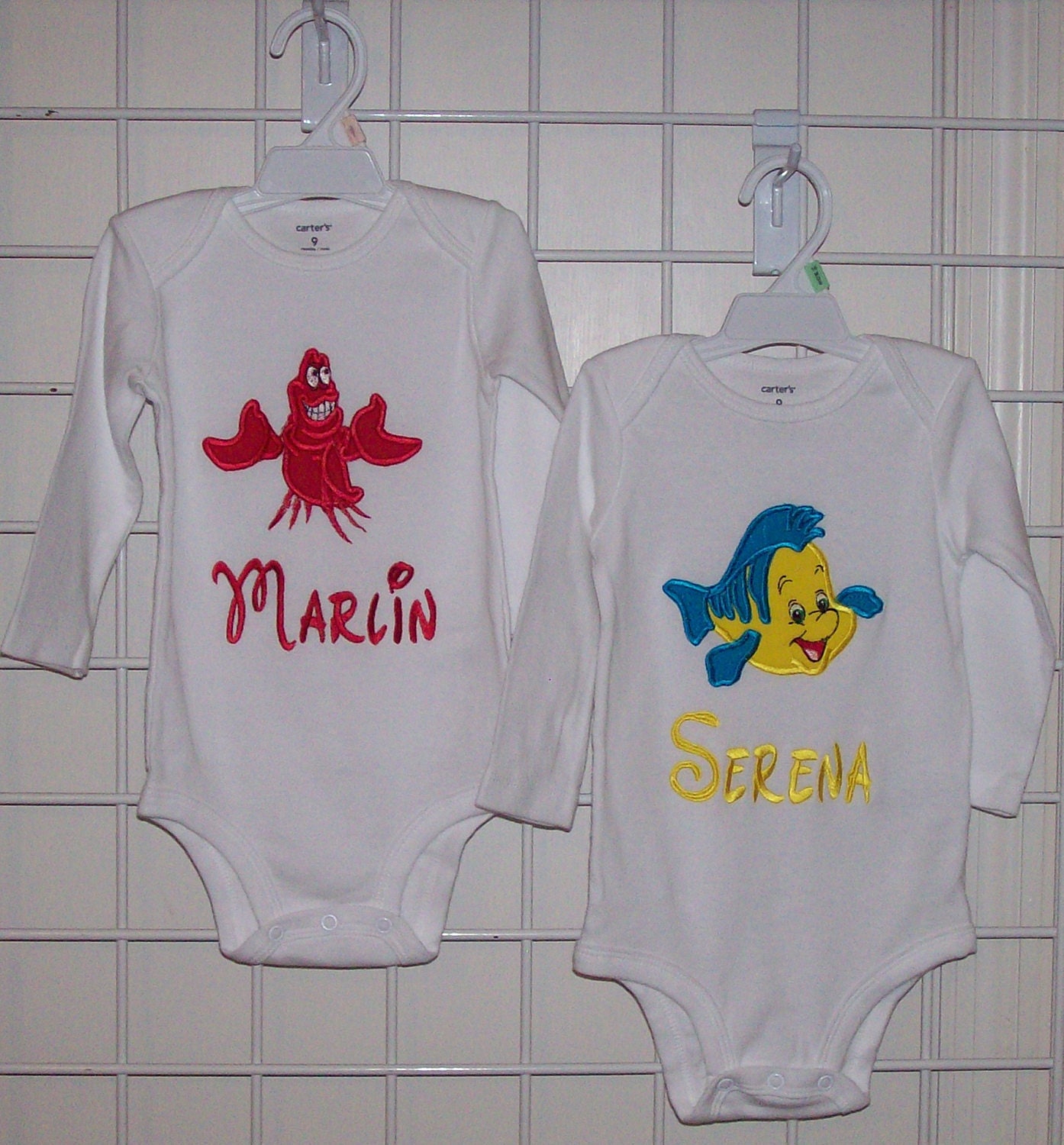 Little Fish Infant One-Piece Bodysuit Clothes Baby Shower Gift Mermaid  Flounder