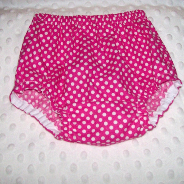 Boutique Style Handmade Hot Pink Polka Dot or your choose color Diaper Cover with monogram - Birthday Party panty style bloomers