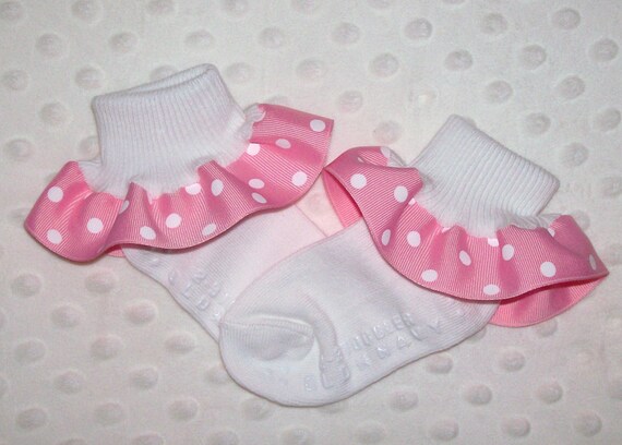 Colorful Polka Dots Ribbon Ruffle Socks