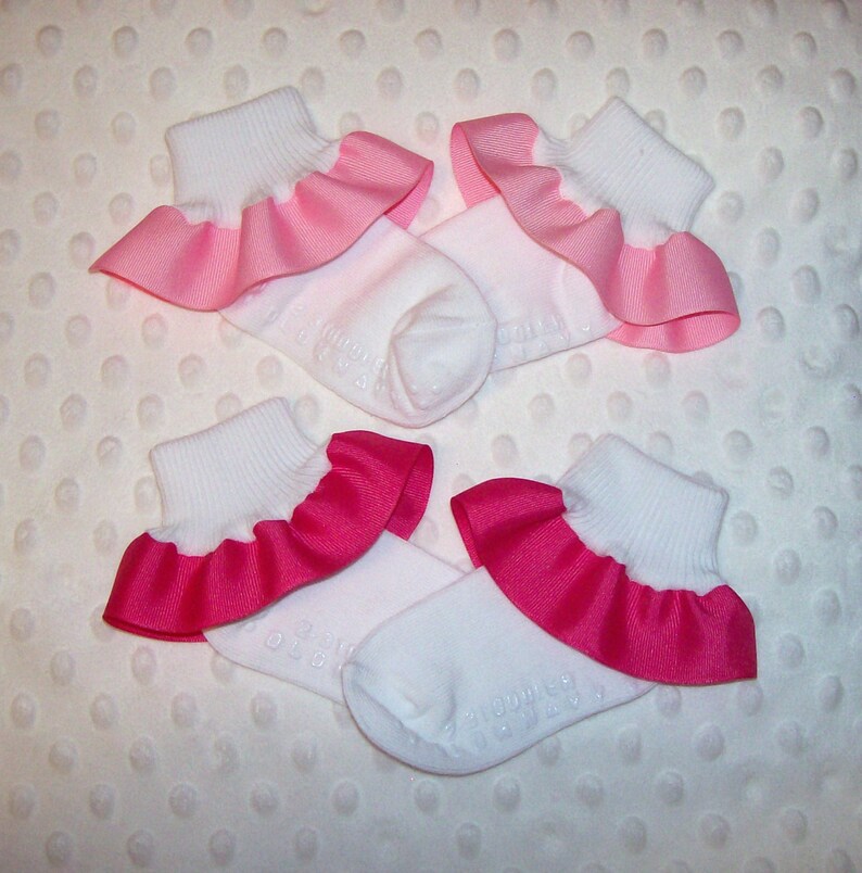Ruffled Ribbon Socks With Grosgrain Ruffle Ribbon YOU CHOOSE Etsy