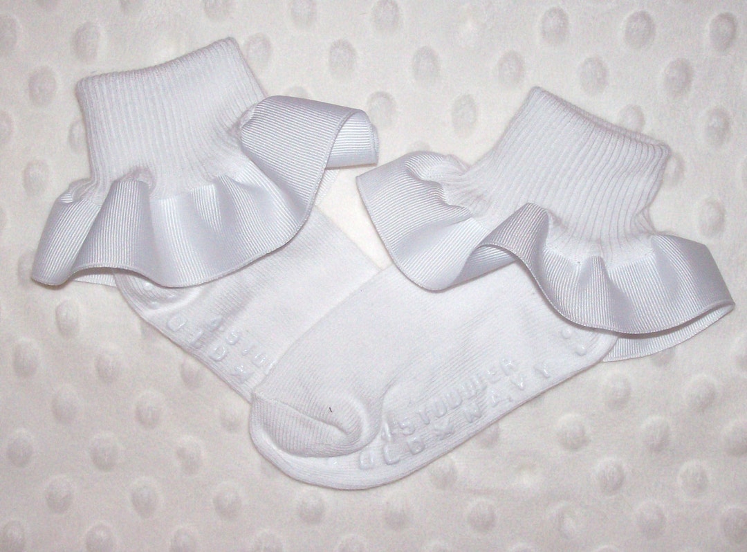 Ruffled Ribbon Socks With Grosgrain Ruffle Ribbon YOU CHOOSE Etsy