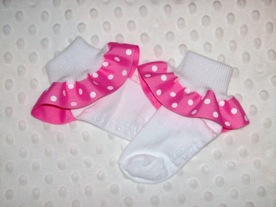 Colorful Polka Dots Ribbon Ruffle Socks